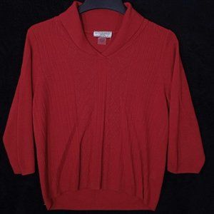 Allison Daley Sweater Top Size Petite Medium Red ‎ #033